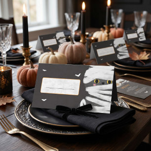 Carte De Placement Joli Chat Momie Halloween