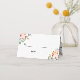 Carte De Placement Joli Mariage d'aquarelle brillant