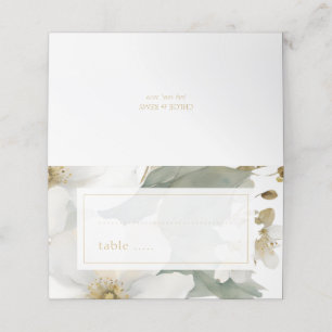 Carte De Placement Joli Mariage de feuillage floral