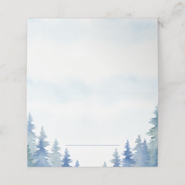 Carte De Placement Jolie carte mariage de place pour les pins d'hiver (Extérieur déplié)