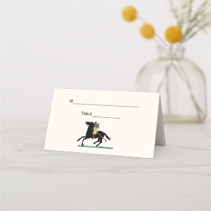 Carte De Placement Joueur de Polo vintage sur Pony Ivory