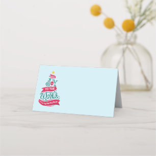 Carte De Placement Joy to the World Christmas Citation Typographie