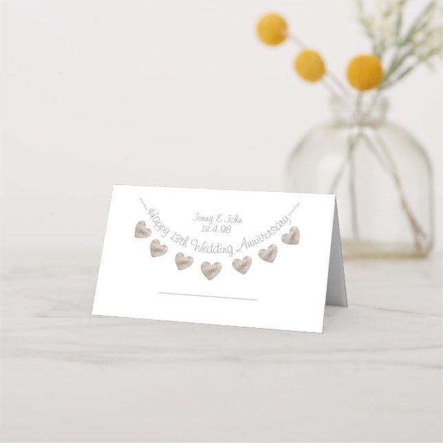 Carte De Placement Joyeux 13ème Mariage Anniversaire plaques de dente (Devant)