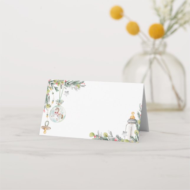 Carte De Placement Joyeux petit Baby shower Carte Place / Étiquette a (Devant)