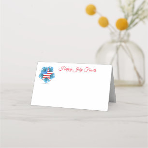 Carte De Placement Juillet Nom de la quatrième partie Place Card