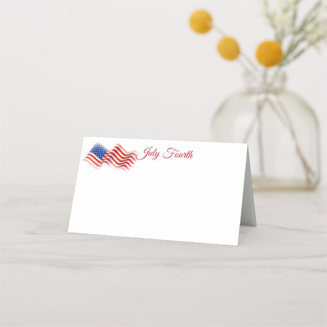 Carte De Placement Juillet Nom de la quatrième partie Place Card (Devant)