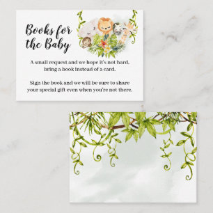 Carte De Placement Jungle Animal Apportez un livre Baby shower insert