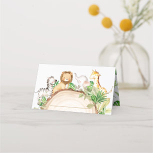 Carte De Placement Jungle Animaux 1er anniversaire Baby shower Verdur