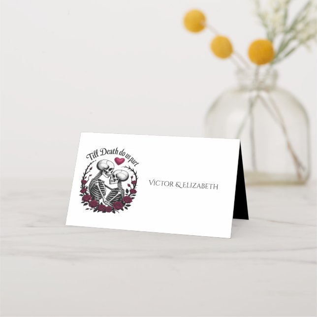 Carte De Placement Jusqu'à la mort Faisons-nous partie squelette goth (Devant)