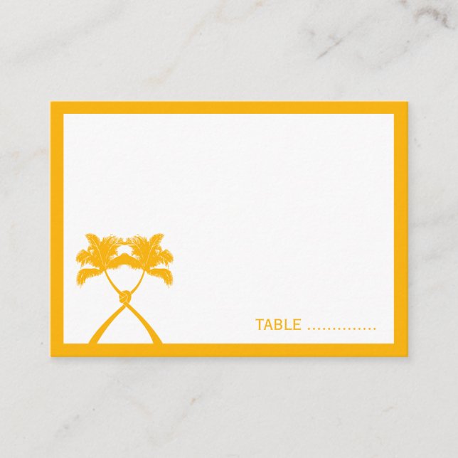 Carte De Placement Knot Palm Trees Plage Mariage tropical Moderne Chi (Devant)