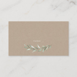 Carte De Placement Kraft Aquarelle verdure mariage rustique
