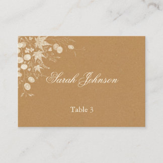 Carte de placement Kraft Lunaria Maple