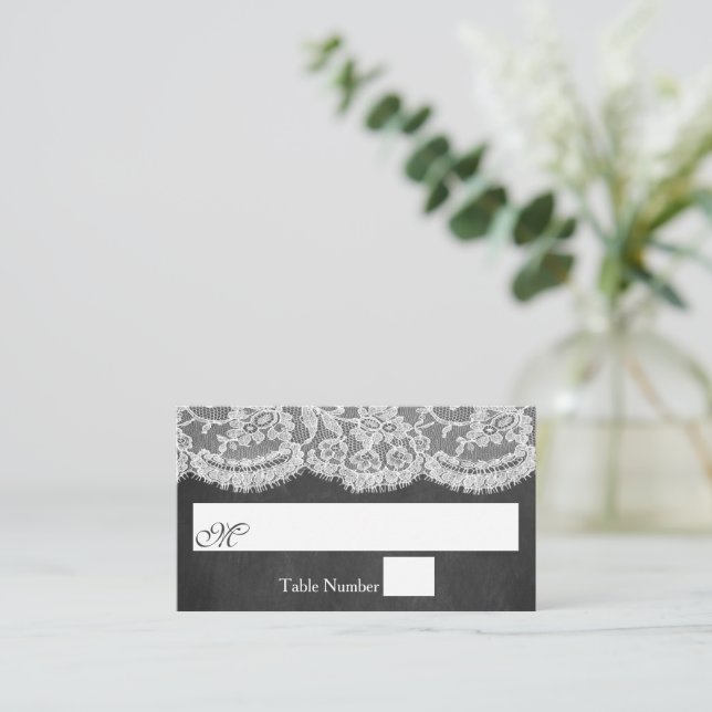 Carte De Placement La collection de Mariages Chalkboard & Lace (Debout devant)
