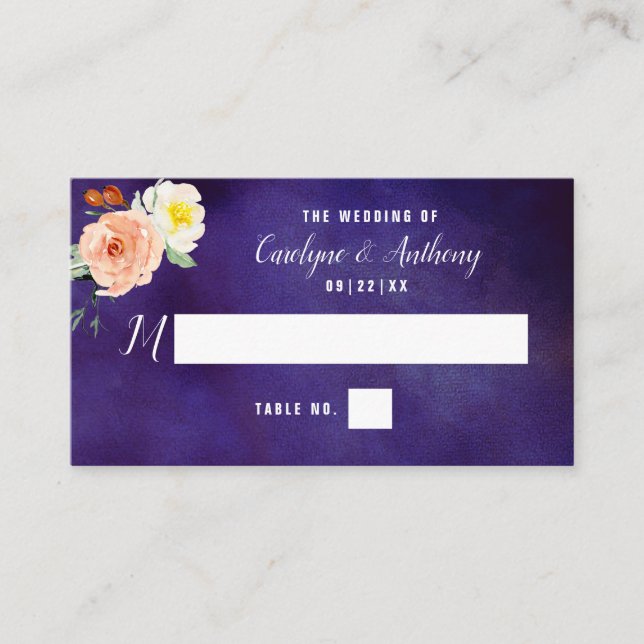 Carte De Placement La Collection Mariage Romance In Bloom (Devant)