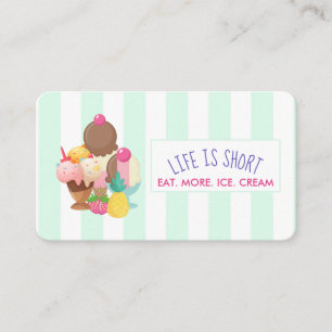 Carte De Placement La vie est courte Manger plus de glace Crème