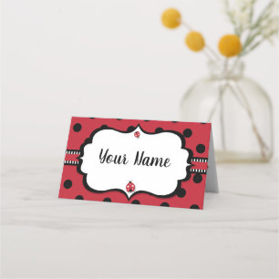 Carte De Placement Ladybug / Ladybird Folded Place Card