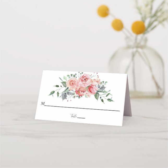 Carte De Placement laisser l'amour grandir Pink Flower Nom de table N (Devant)