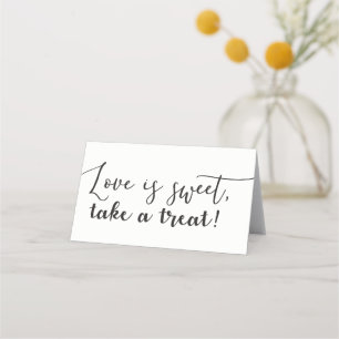 Carte De Placement L'amour est sucré Prenez un gâteau Script Table no