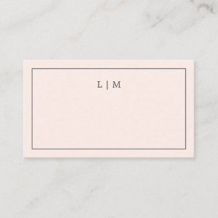 Carte De Placement Lauren Blush Pink Monogramme Mariage élégant