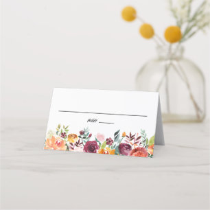 Carte De Placement L'automne fleurit Floral Garland Mariage de automn