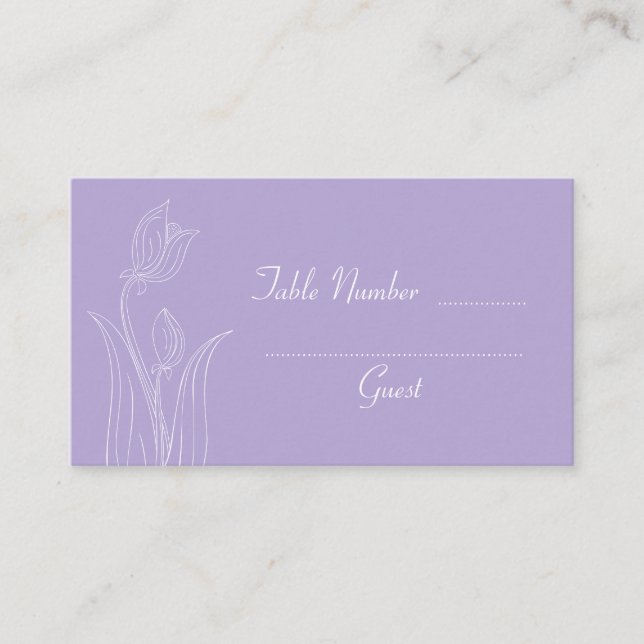 Carte De Placement Lavande violet personnalisé mariage Table de place (Devant)