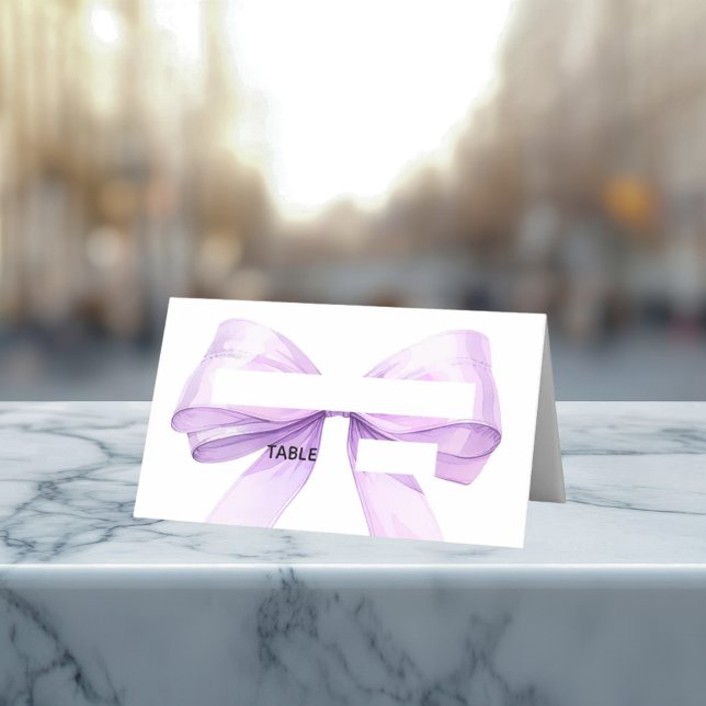 Carte De Placement Lavender bow Place Cards Elegant Folded (Créateur téléchargé)