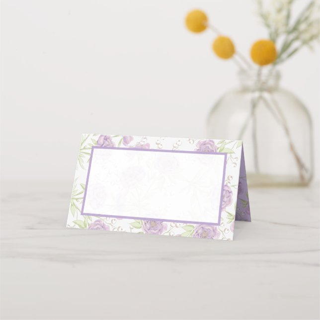 Carte De Placement Lavender Purple Rose Wedding (Devant)