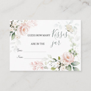 Carte De Placement Le feuillage rose floral Combien de baisers dans l