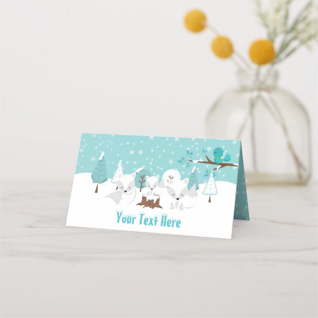 Carte De Placement Le renard arctique Le Baby shower des merveilles h (Devant)