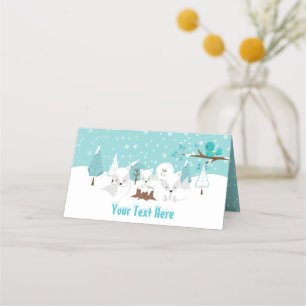 Carte De Placement Le renard arctique Le Baby shower des merveilles h