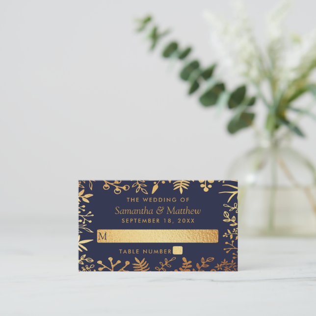 Carte De Placement L'élégante collection de Mariages floraux marine e (Debout devant)