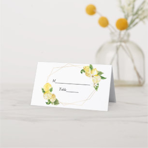 Carte De Placement Lemons jaunes et beauté des cadres d'or