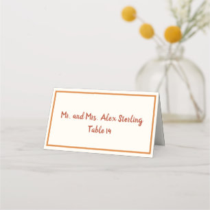 Carte De Placement Les années 70 manuscrite Burnt Orange Bold Bordure