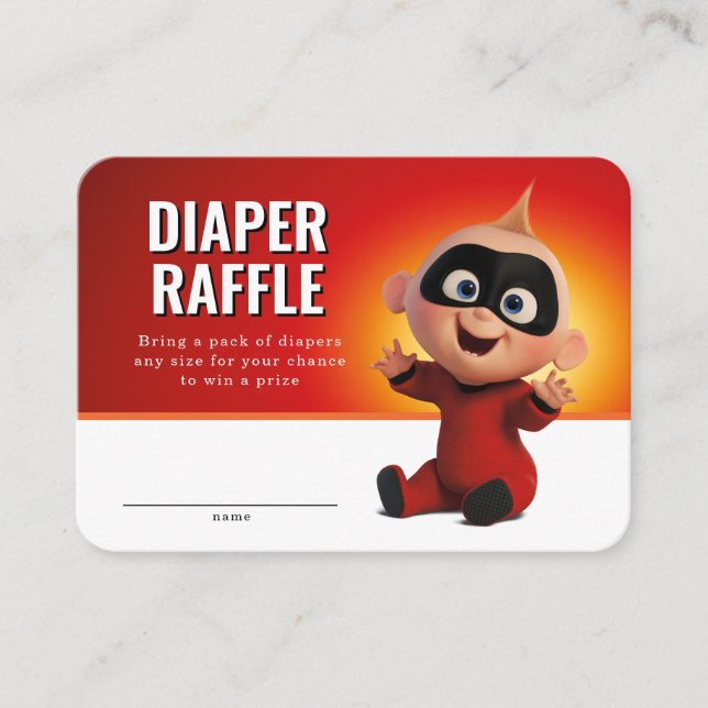 Carte De Placement Les Incroyables Baby showers Déchets Raffle (Devant)