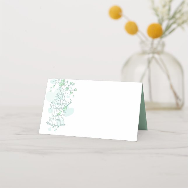 Carte De Placement Les oiseaux verts ouvrir la cage graphique des inv (Dos)