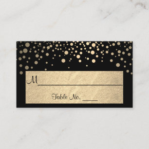 Carte De Placement Lights Gold Confetti Dots sur Noir