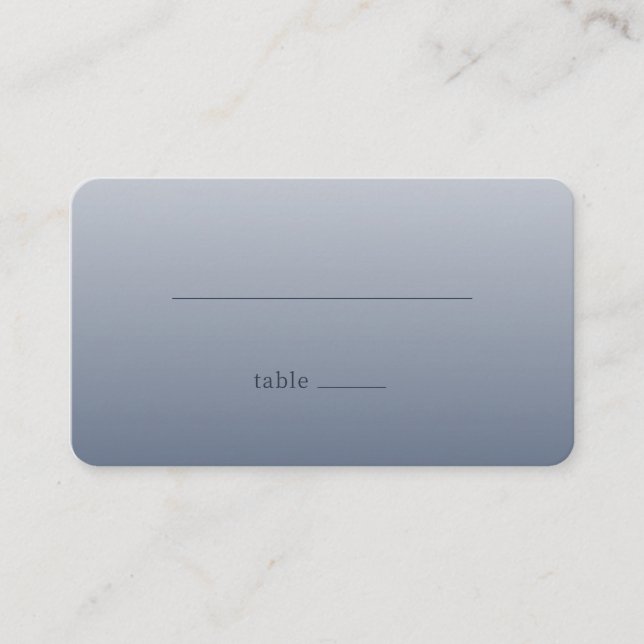 Carte De Placement Lignes minimalistes bleues calmes (Devant)