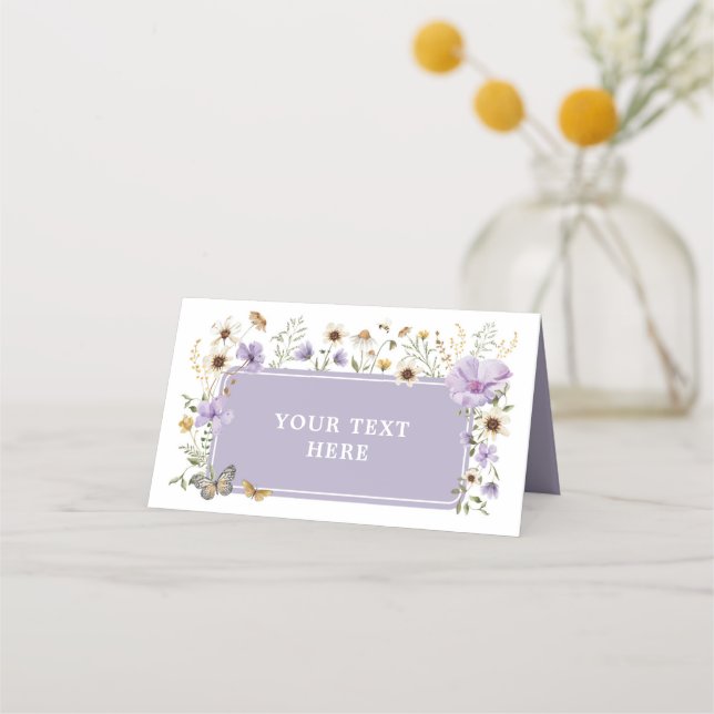 Carte De Placement Lilac Fleur sauvage Baby in Bloom Étiquette alimen (Devant)