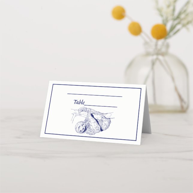 Carte De Placement Lithographie de dessin de Sloth #1 bleu (Devant)