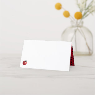 Carte De Placement Little Ladybug One First Birthday Red Black Dots