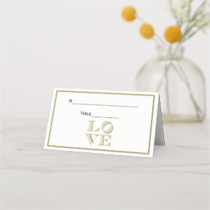 Carte De Placement LOVE Graphic Text - Faux Gold