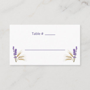 Carte De Placement Lovely Lavender & Blé Flat Place Card