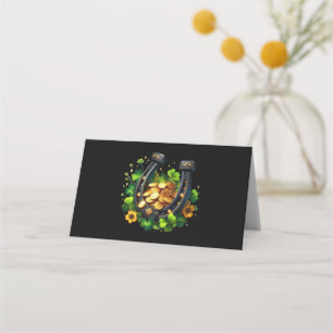 Carte De Placement Lucky Horseshoe et Gold Coins St. Patrick's Day