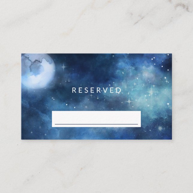 Carte De Placement Lunar Sky Pleine lune Stars Réservé Mariage (Devant)