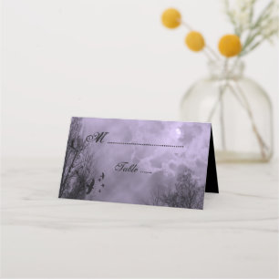Carte De Placement Lune hantée Purple Mist avec Ravens Place Card
