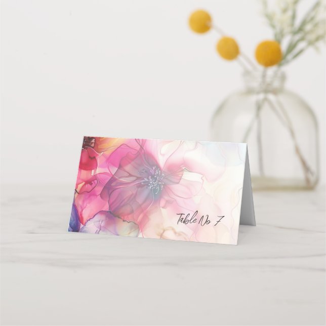 Carte De Placement Luxe Dramatique Rose Purples Extravagante Carte Pl (Devant)