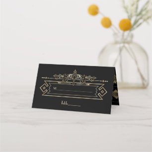 Carte De Placement Luxe Gold Black Great Gatsby Roaring Mariage des a
