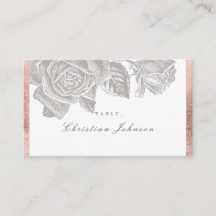 Carte De Placement Luxe rose or vintage mariage botanique fleuri