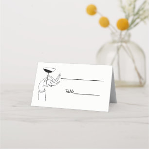 Carte De Placement Main de femme Art déco tenant une coupe de champag