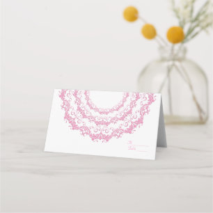 Carte De Placement Mandala à fleurs roses